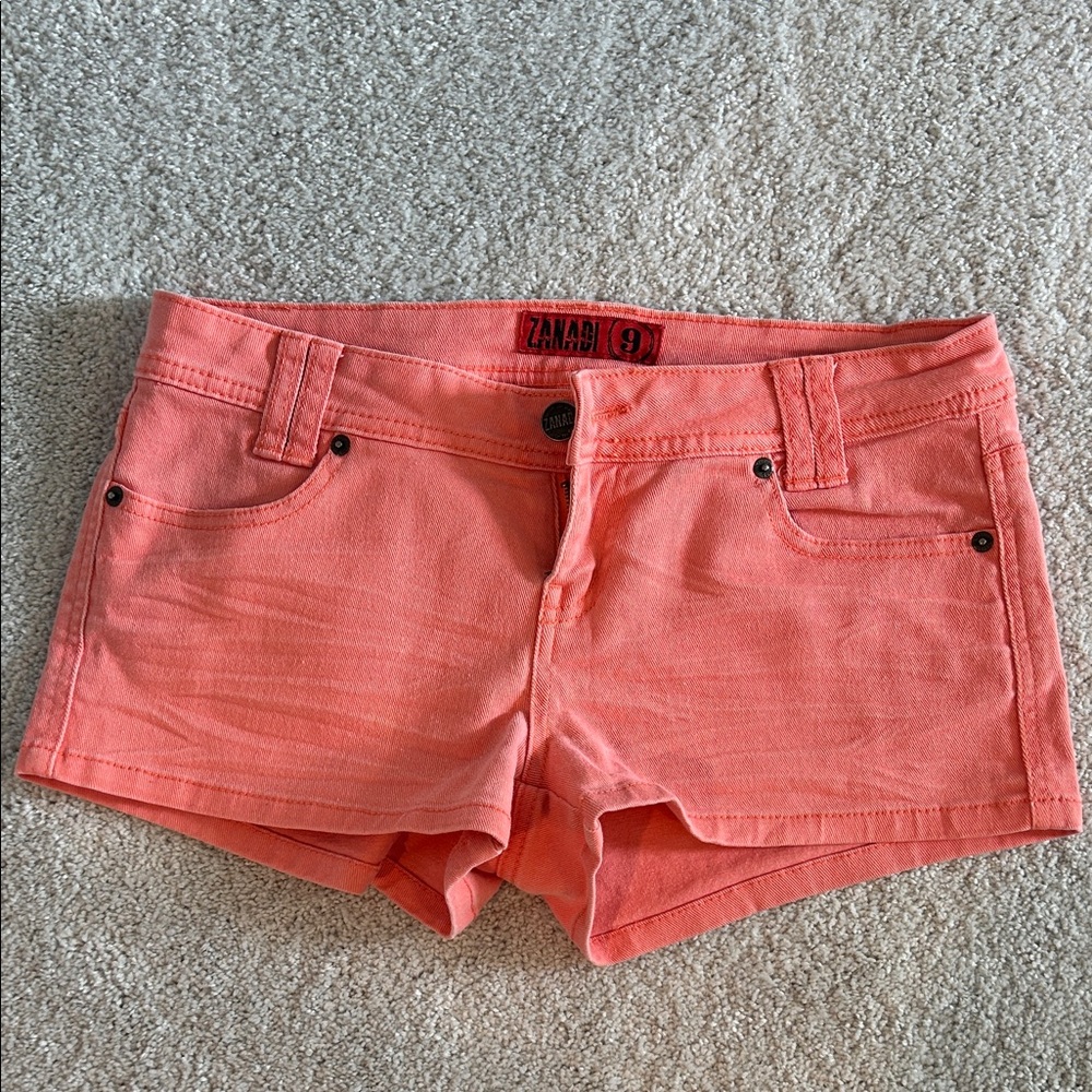 Juniors Salmon Pink Jean Short